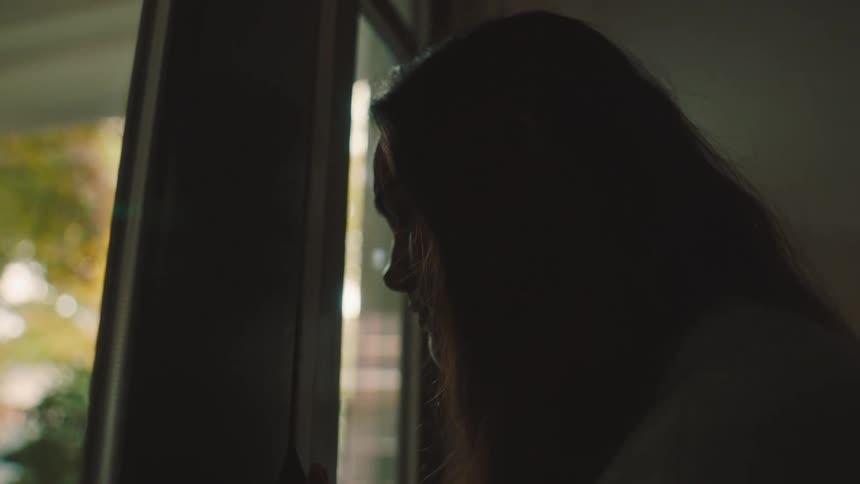 Woman closing the door discouraged
