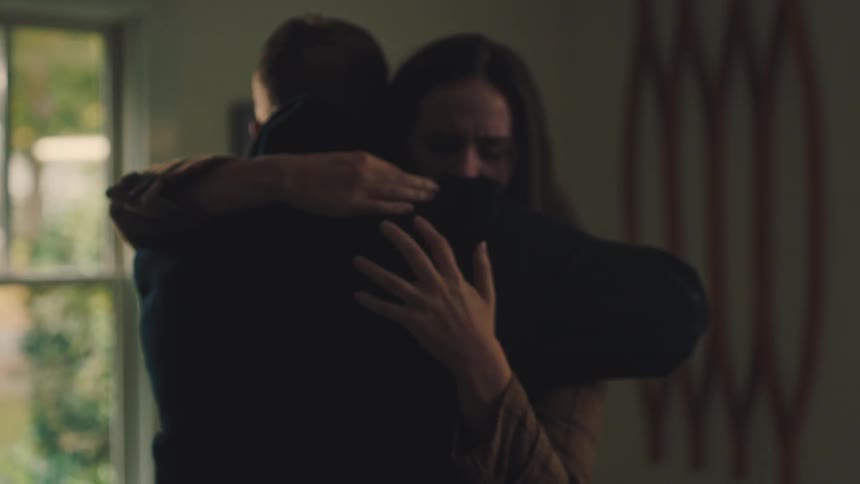 Couple hugging affectionately