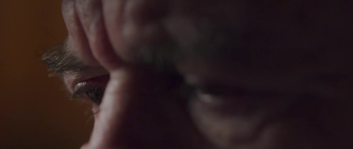 Close up of the eyes of an elderly man