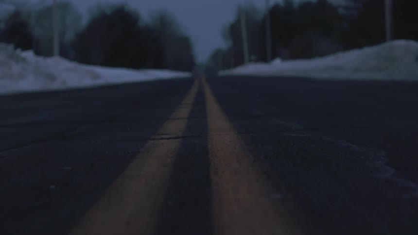 Double yellow lines on a road