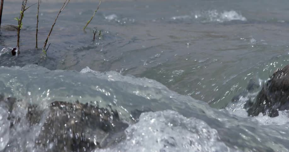 Rapid water flowing through rocks
