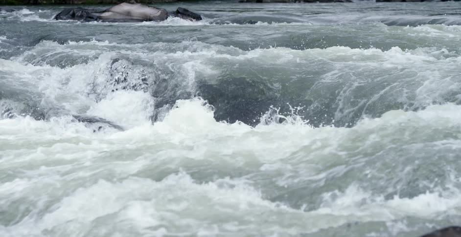 Rapidly moving river flowing over rocks