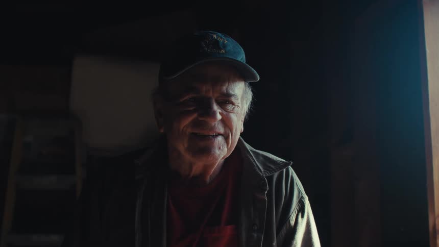 A clip of an happy elderly man