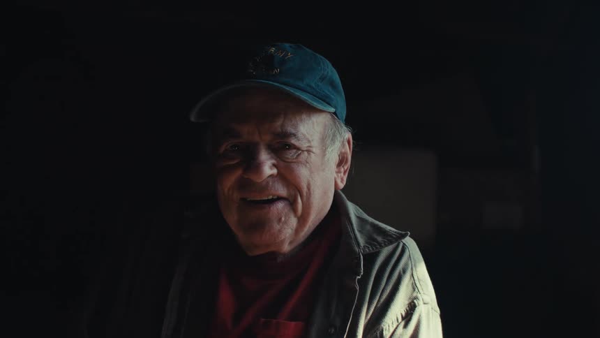 A clip of an happy elderly man