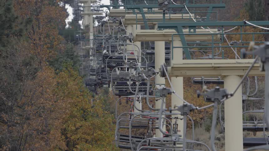People moving along in a sky ride
