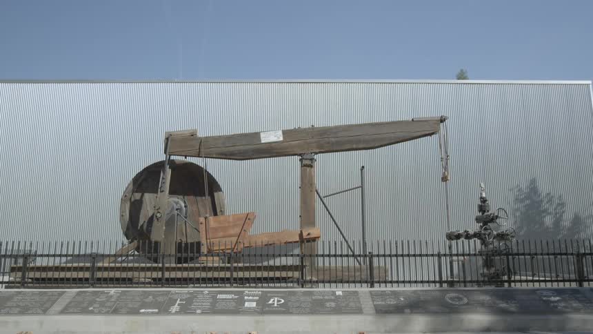 Machine outside of a building