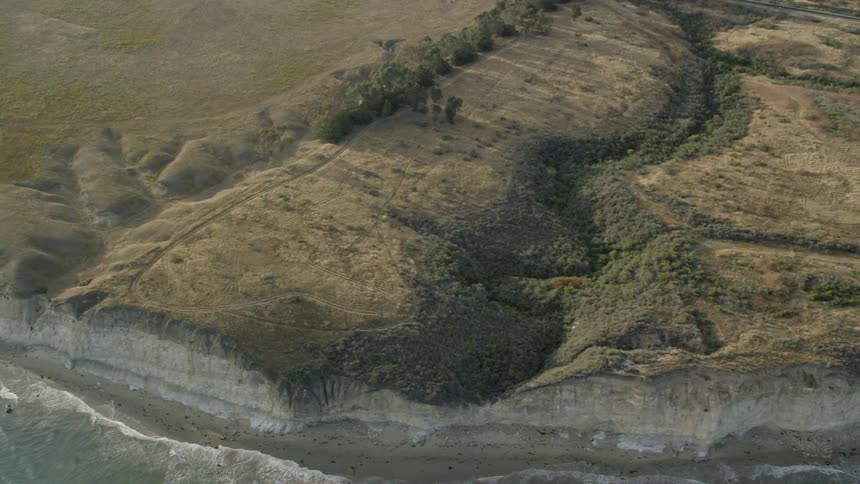 Aerial view of a rocky shoreline