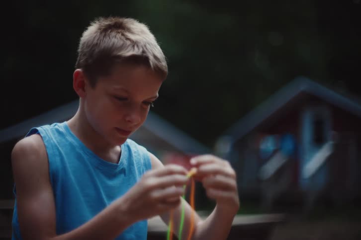 A clip of a male and female kid playing