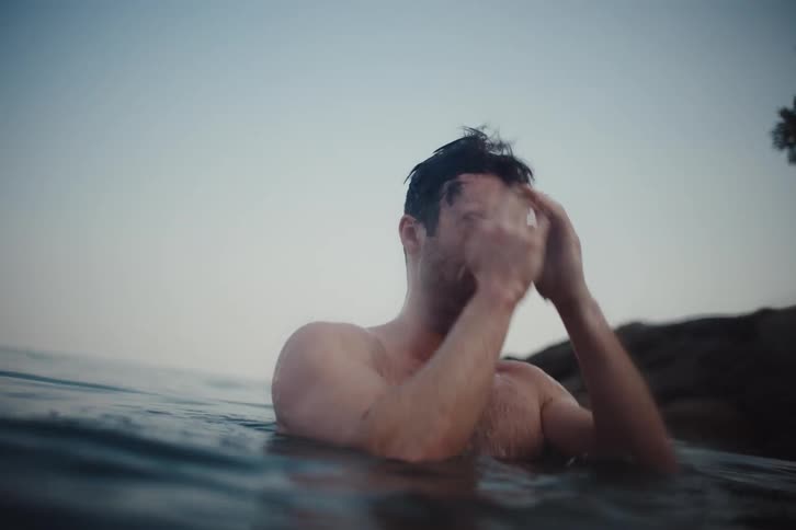 A clip of a person swimming
