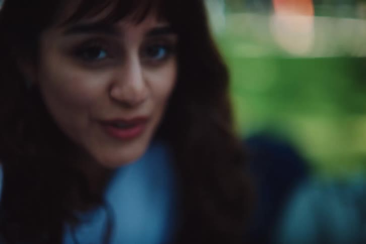 Portrait of a woman talking happily