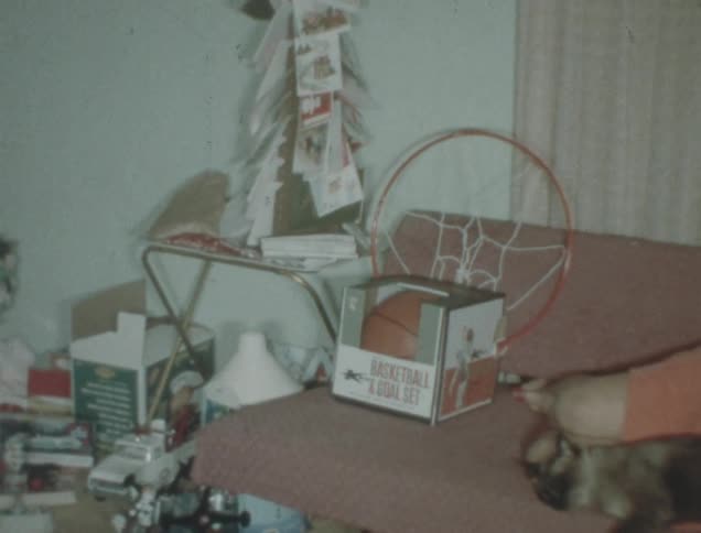 A clip of a house decorated for christmas