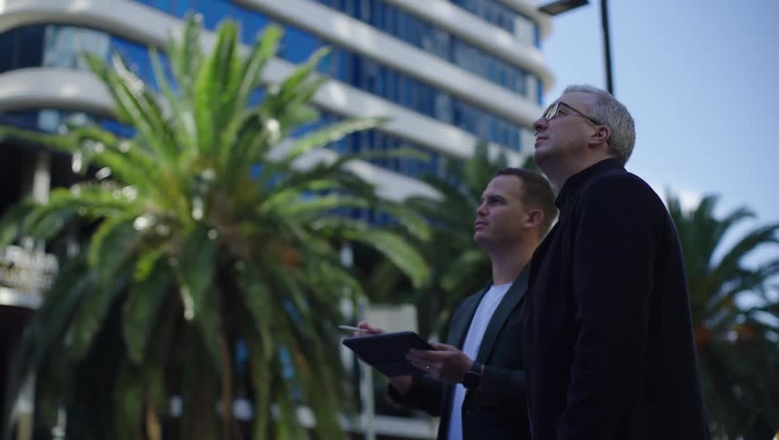 A clip of two men making an inspection