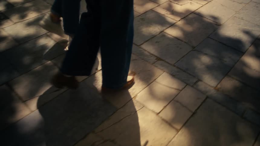 A couple walking in a city