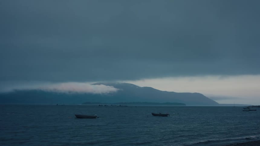 A clip of boats in an open sea