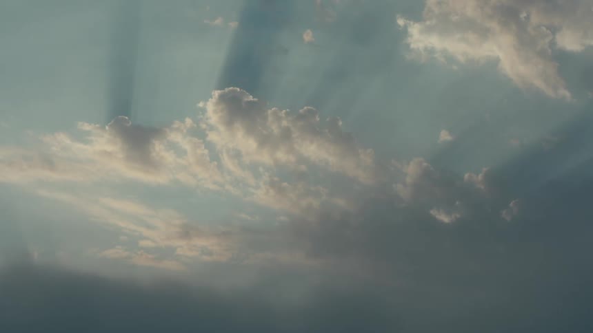 Landscape of the sky with clouds and sun rays