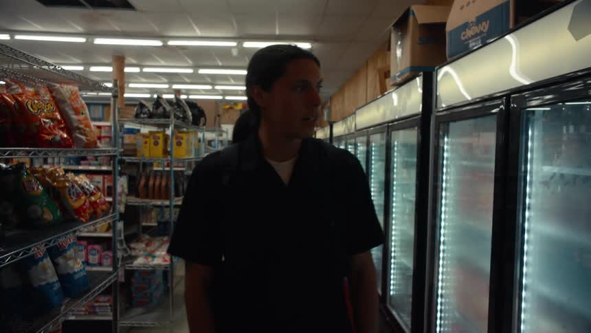 A footage of a man in a store