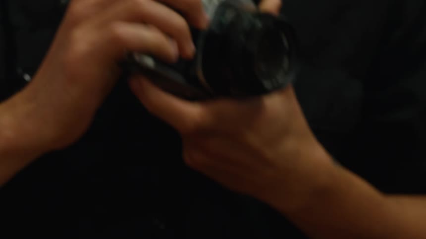 Man using a professional camera
