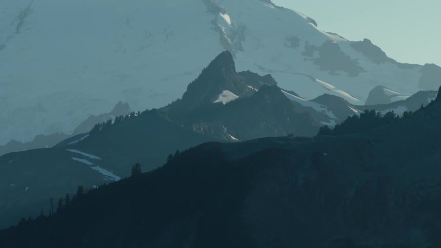 Snowy mountain landscape