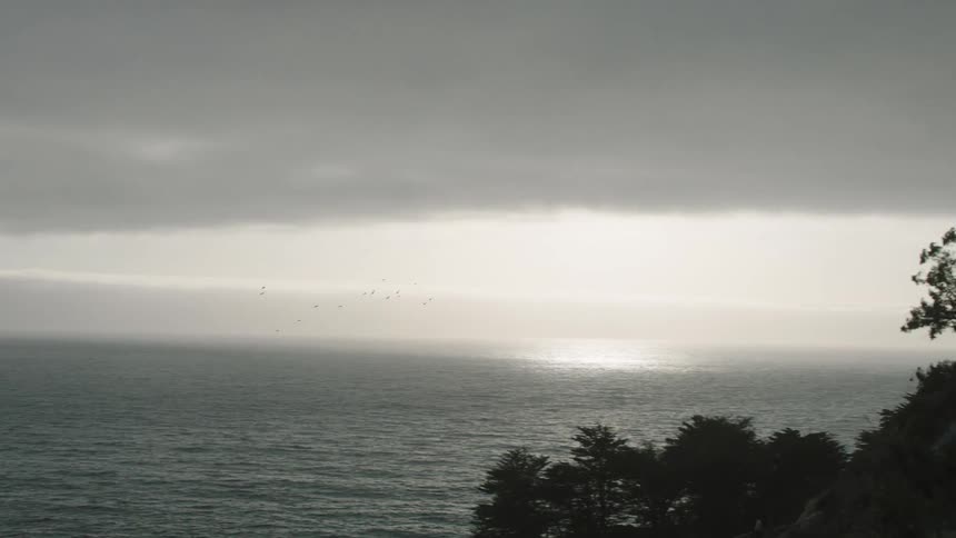 Cloudy sunset on the horizon