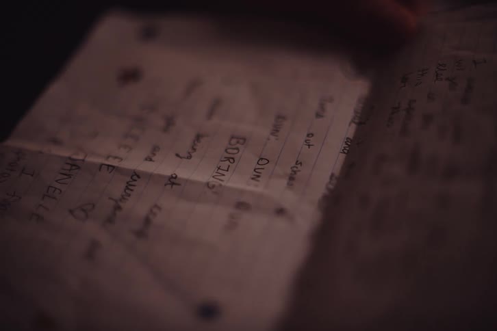 A clip of a paper with written text