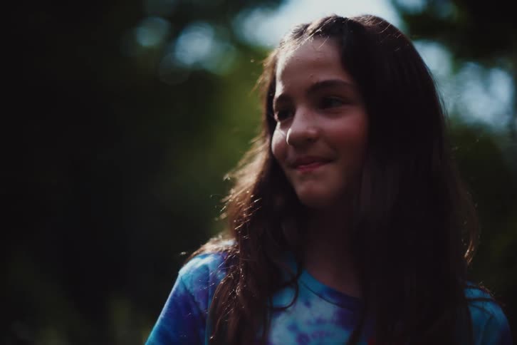 A clip of a female child