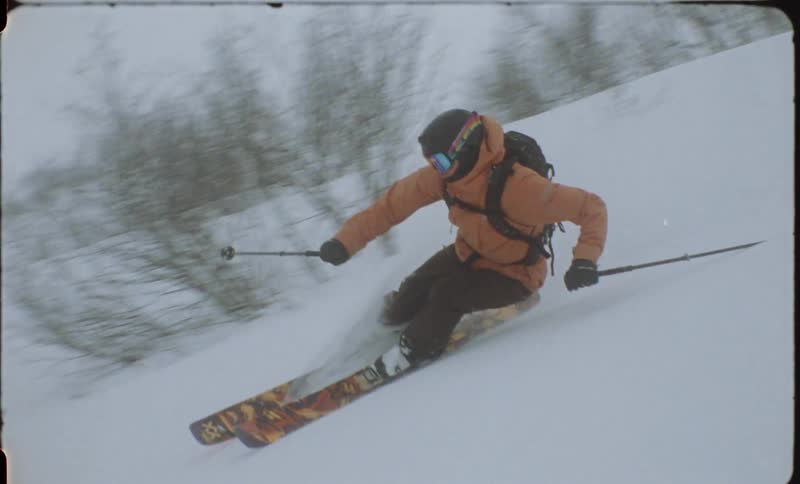 Person skiing in the snow