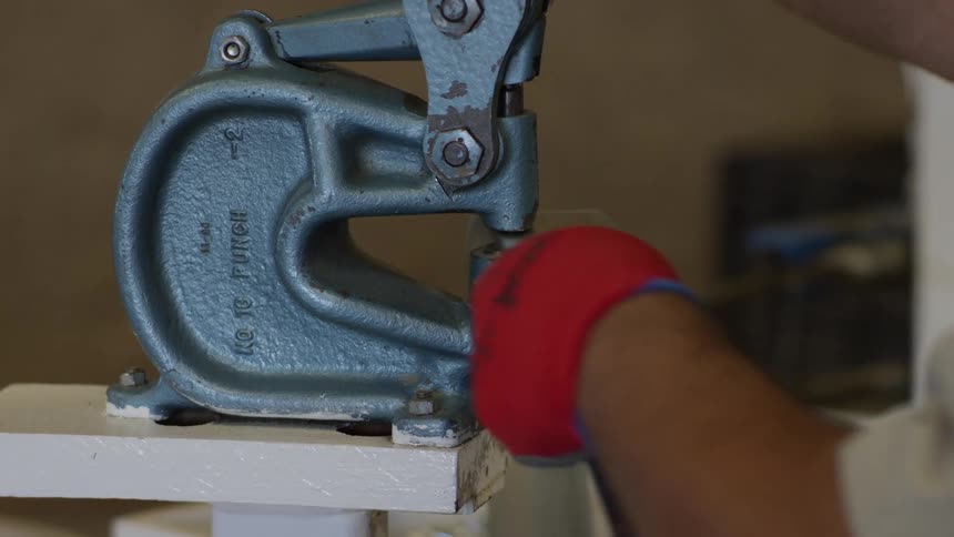 Carpenter using a tool