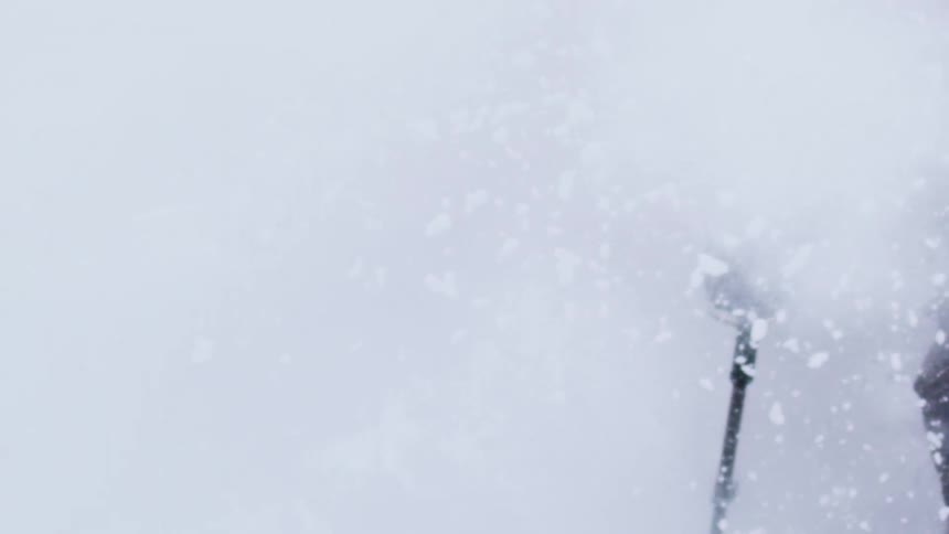 Person skiing in the snow