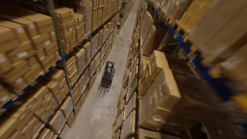 Inside a storage pallet