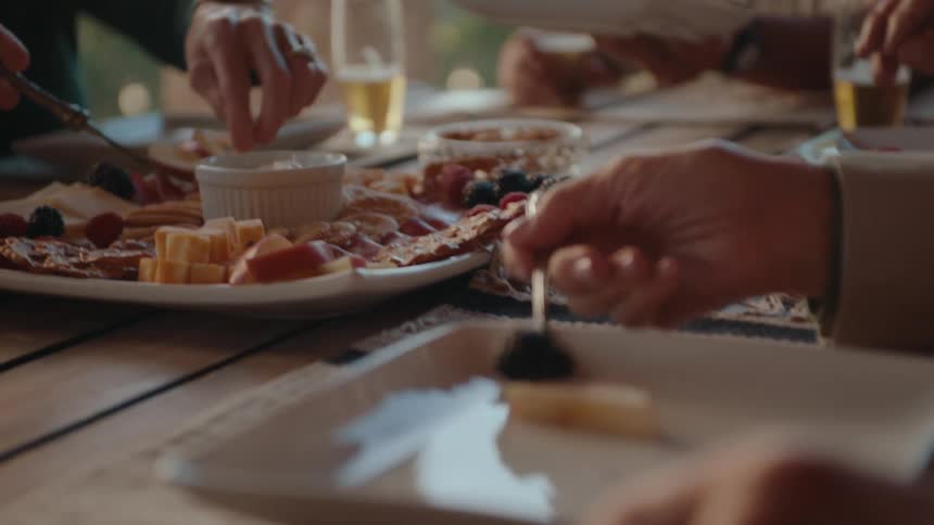 Footage of people dining