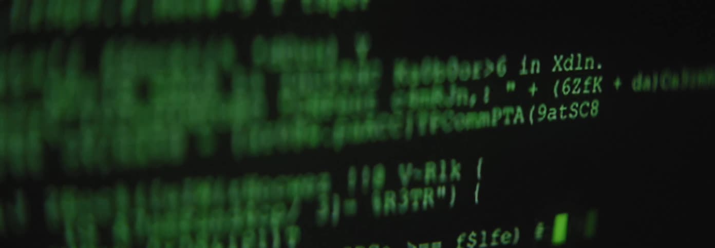 A screen filled with lines of green code
