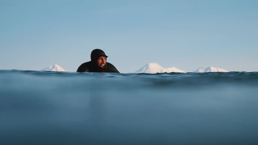 A clip of a surfing the sea