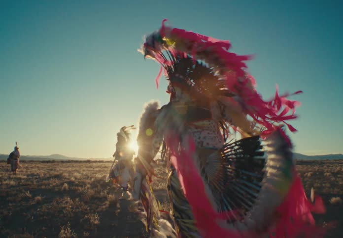 footage of three native dancers