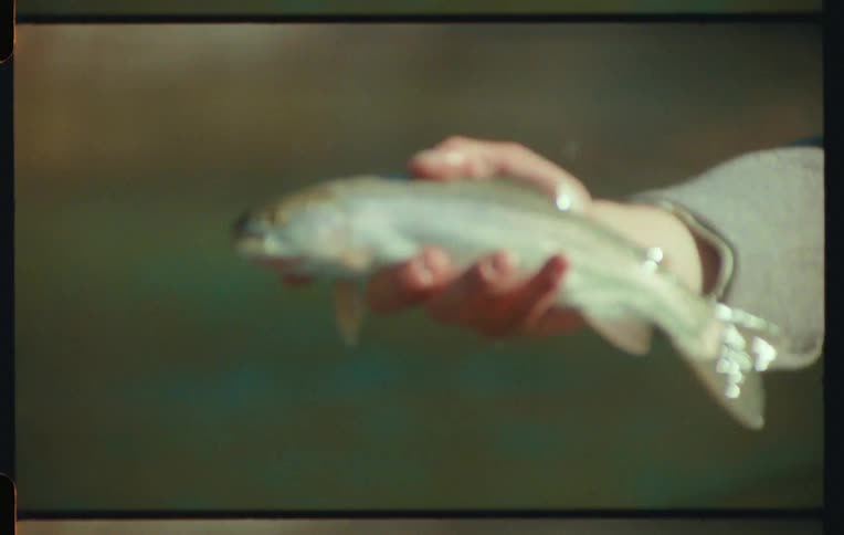 A clip of a person holding a fish