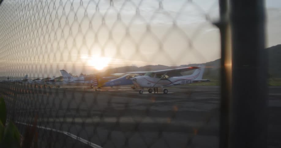 A clip of plane at the airfield