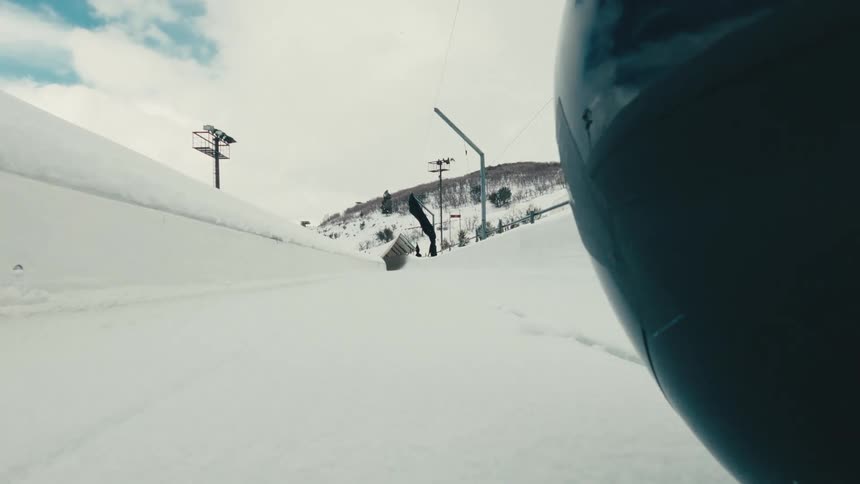 A clip of a snow sliding