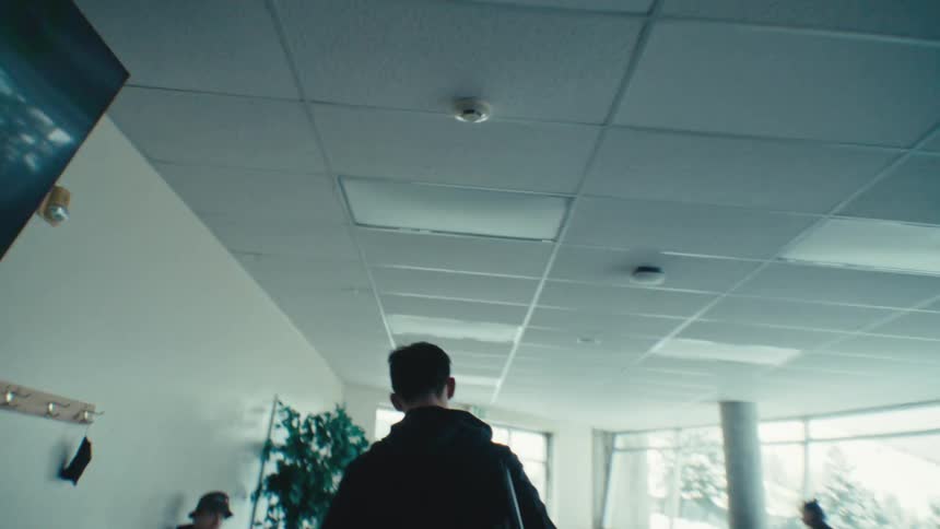 A clip of a person going outdoor