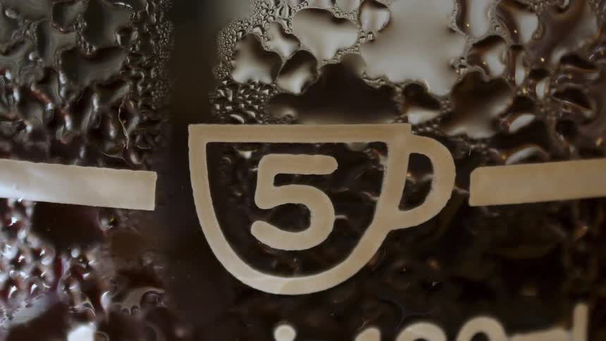 A close up clip of a chocolate drink design