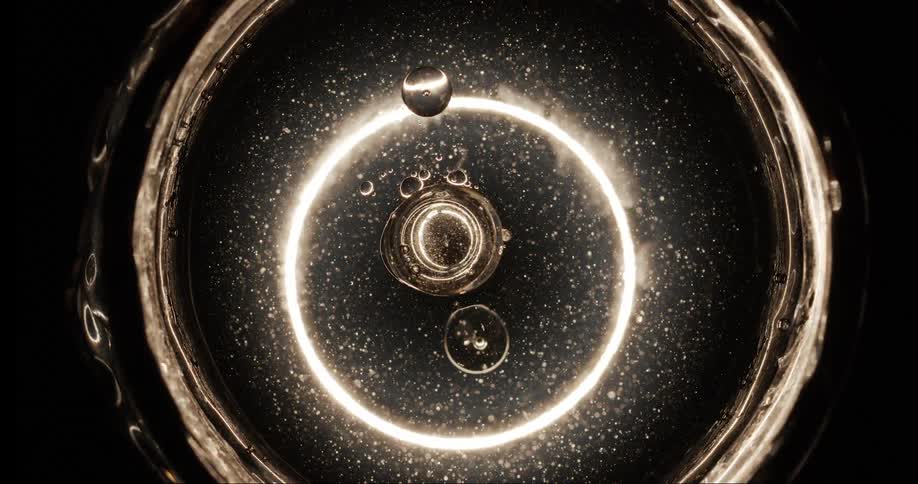 A clip of an oval fluid art