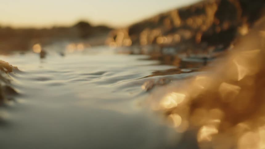 A close up clip of a river