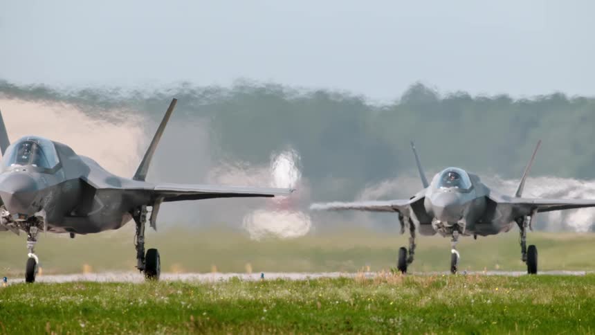 Fighter jets on a runway