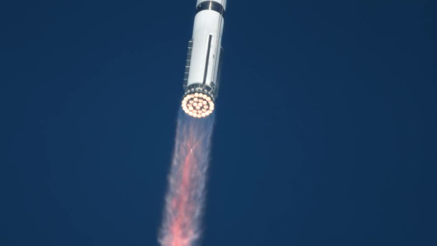 Rocket rising into the sky