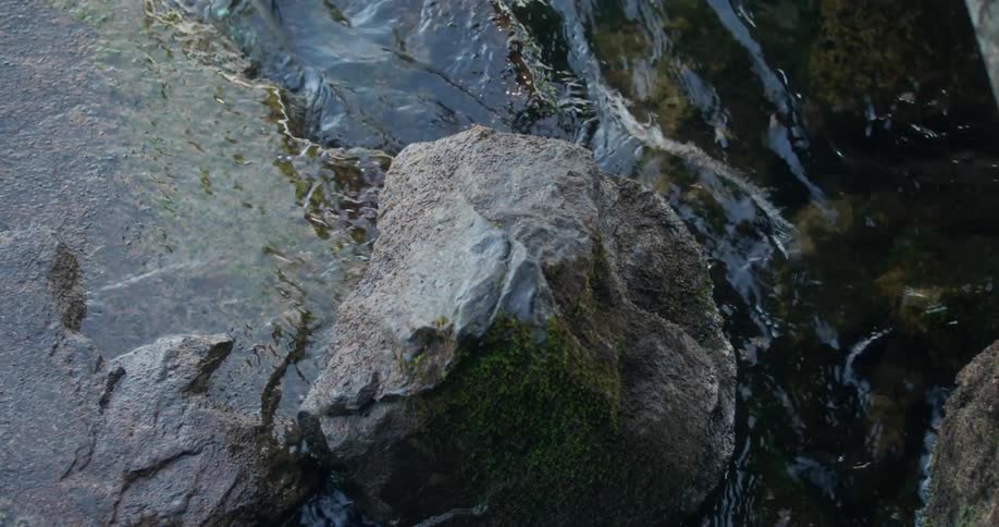 Water splashes on the rocks