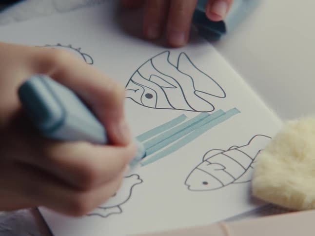 A clip of a person drawing an artwork