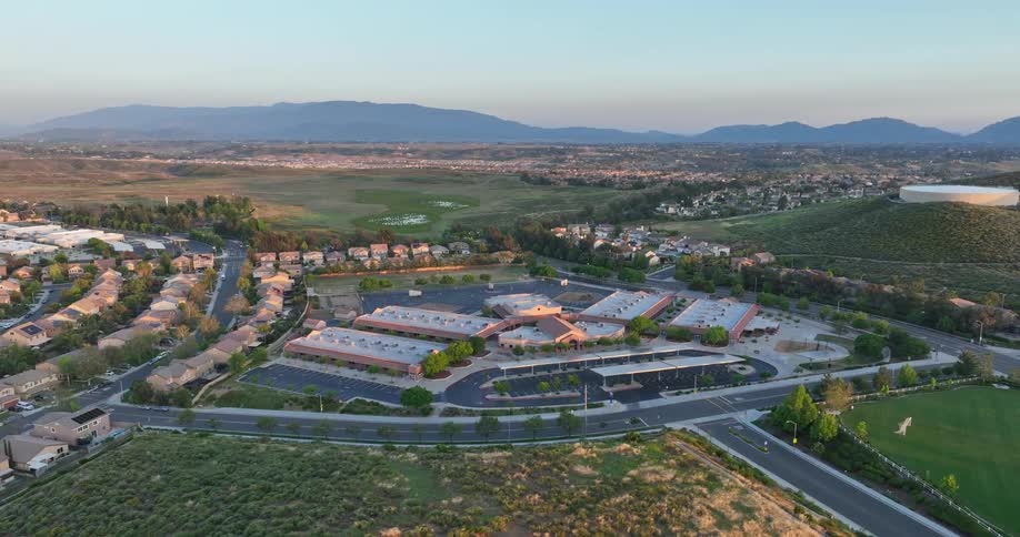 Vista del mar middle school a modern school campus nestled amidst rolling hills and a residential area