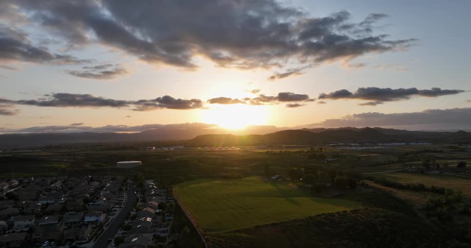 The sun sits on the horizon