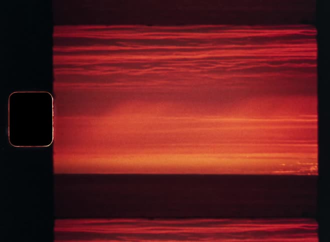 A bright red sunset