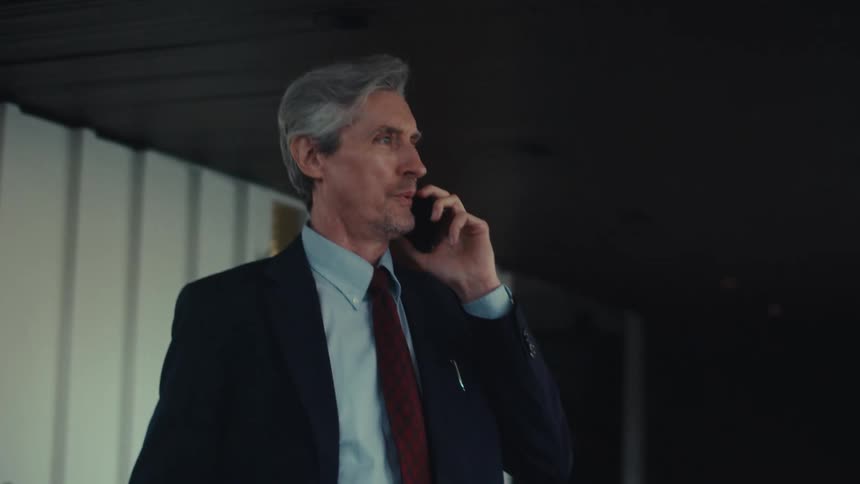 Man in suit on a call