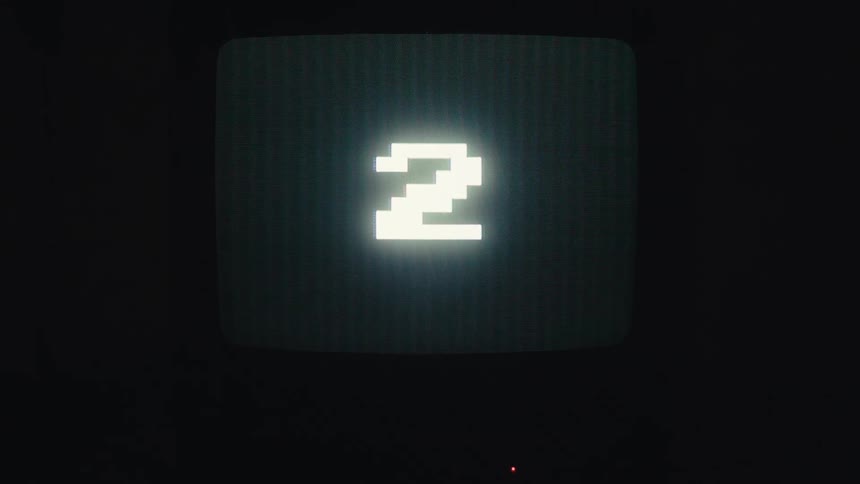 Screen showing decreasing numbers and turning all white