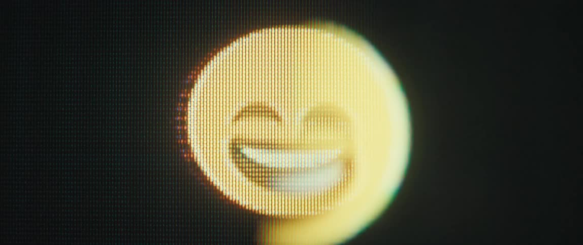 An emoticon animates through different emotes